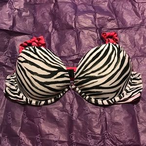 Zebra print pink bra