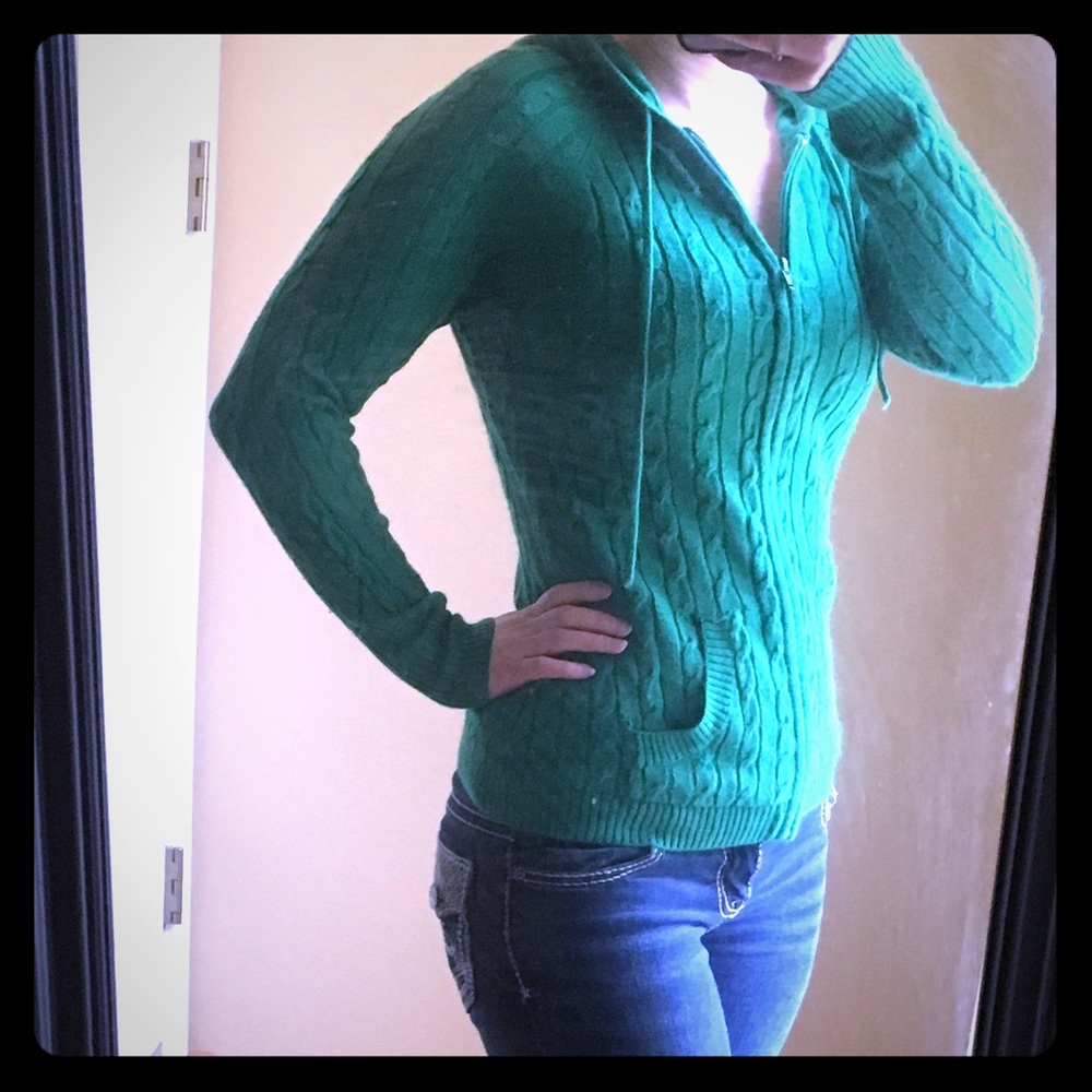 Hooded zip-up sweater from NY&Co. (Size: XS)