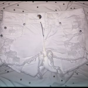 White AE ripped shorts