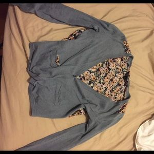 Grey and floral sweater
