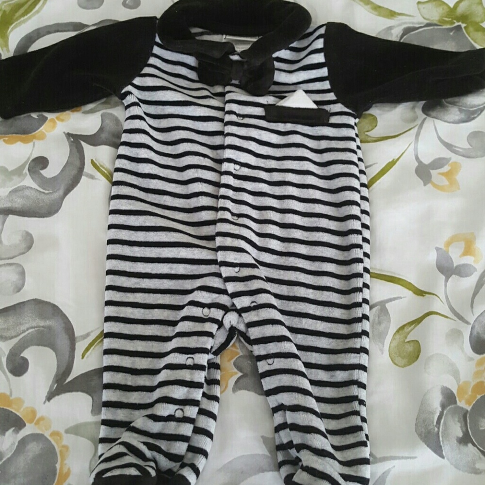 Adorable bay feetie tux pajamas