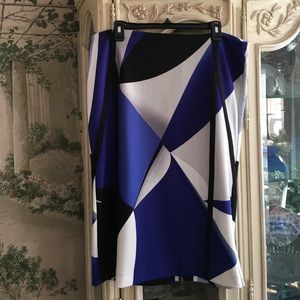 Royal Blue and Black Pencil Skirt