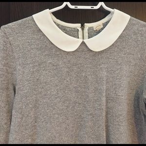 Cute Grey Sweater with white collar. JCrew