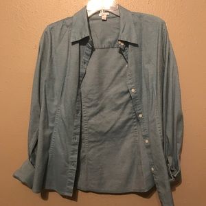 Blue button down