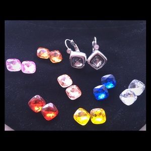 Lever back earrings w colored stones
