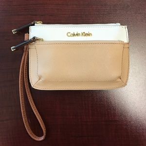 Calvin Klein Saffiano leather wristlet/wallet