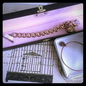 Juicy Couture gold charm bracelet w/free 2nd JC pc