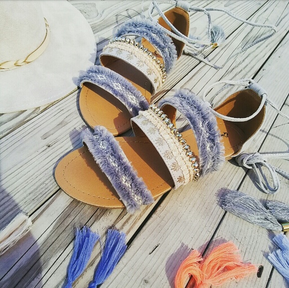 Shoes - LAST CHANCE!!//The Anastasia// Grey lace up Sandal