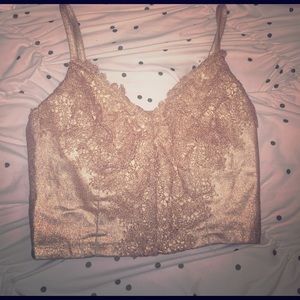 gold crop top