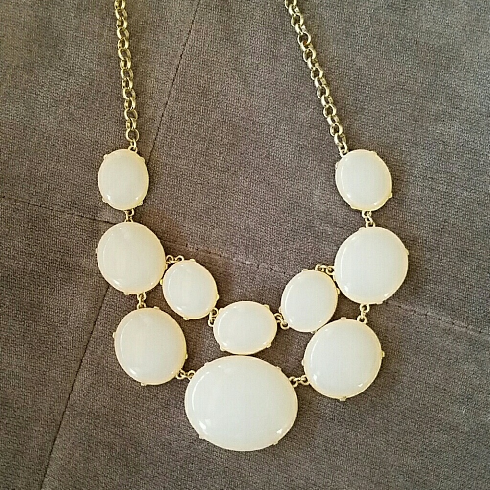 Gold & White Resin statement necklace