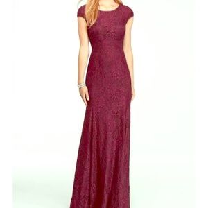 Davids bridal wine colored lace dress