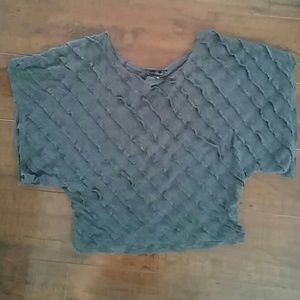 Gray Ruffled Top