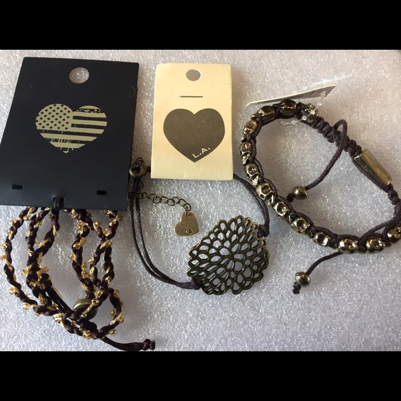 Brandy Melville Jewelry Brandy Melville Brown Gold Cord Bracelets