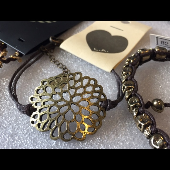 Brandy Melville Jewelry Brandy Melville Brown Gold Cord Bracelets