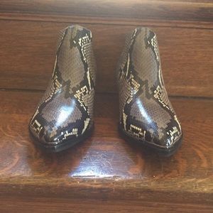 Snakeskin print Marc Fisher ankle booties
