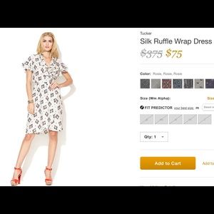 Tucker Printed Wrap Dress, Size M, NWT