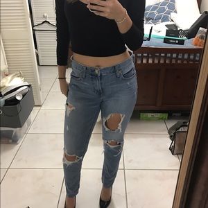 Express Size 2 ripped girlfriend jeans