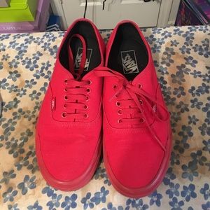 All red low vans.