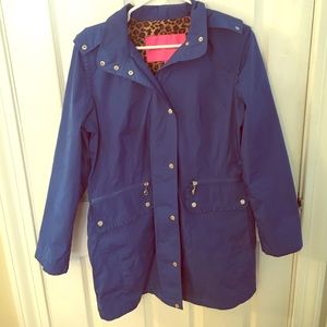Cobalt Blue Betsey Johnson Anorak Trench/ Raincoat