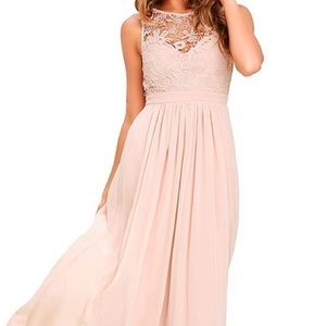 Beautiful flowing blush dress. So far gown.