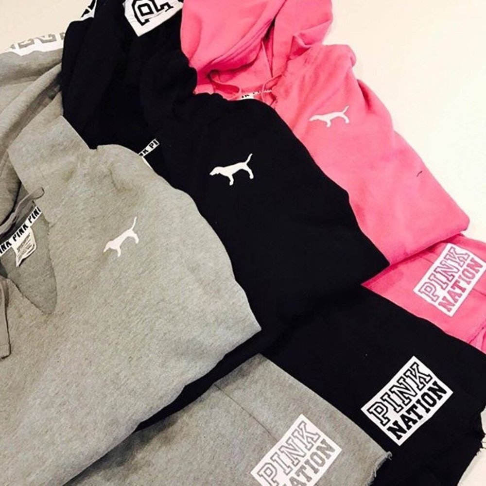 BLACK Victoria's Secret Pint Hoodie & Shorts