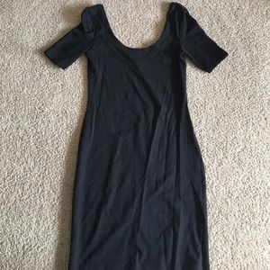 H&M bodycon black midi dress