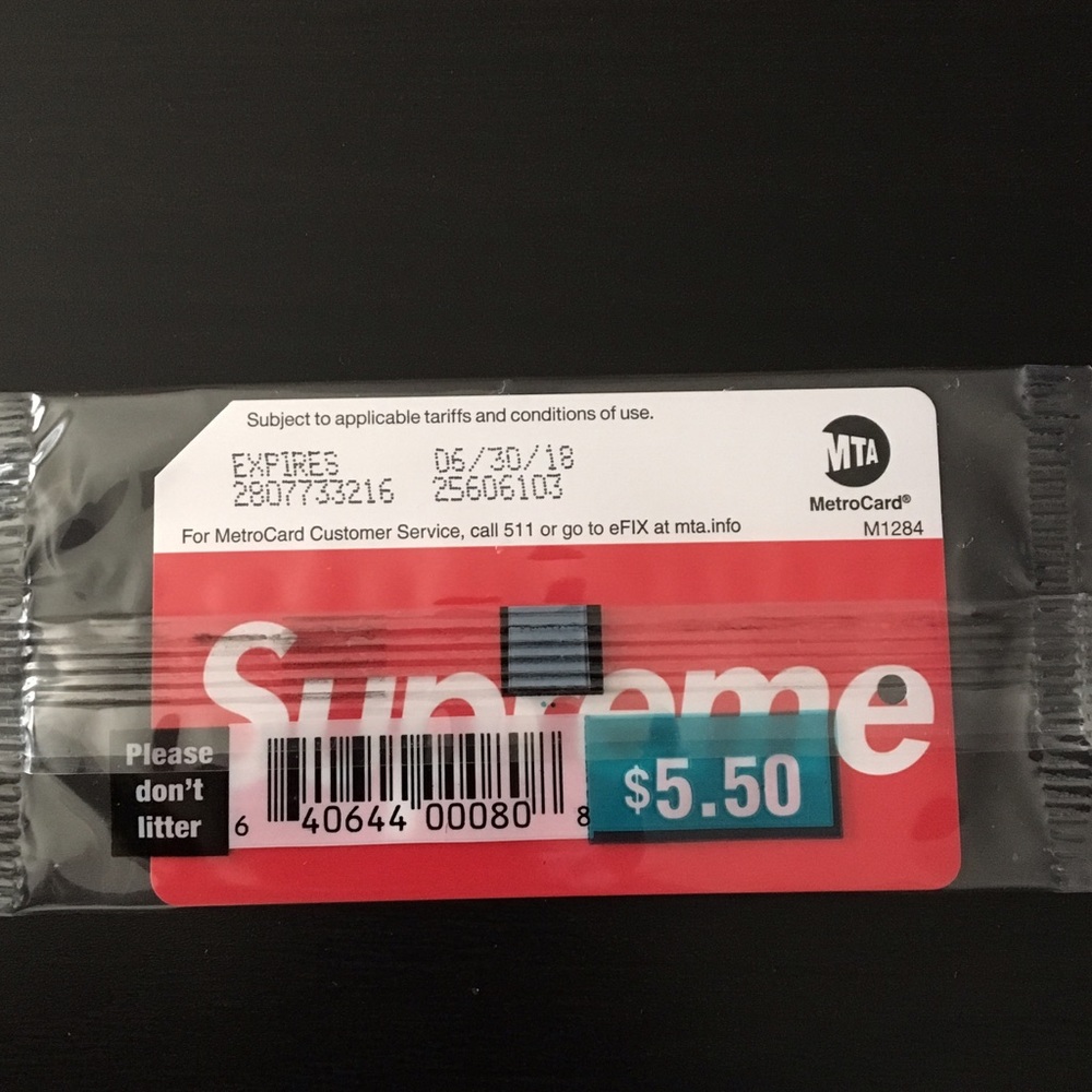 RARE SUPREME METRO CARD