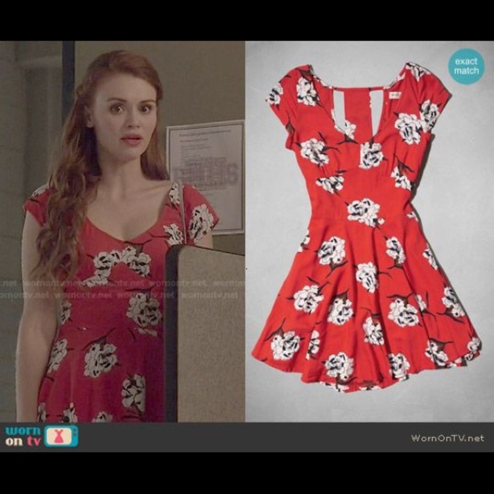 Red floral Abercrombie & Fitch dress aso Teen Wolf
