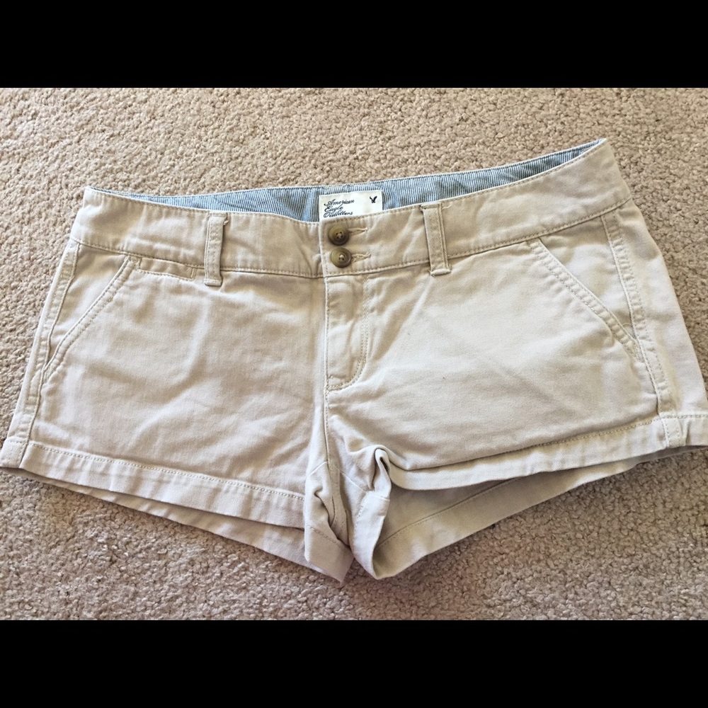 American Eagle khaki twill shorts