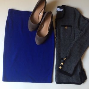 Small cobalt blue jersey pencil skirt Forever 21
