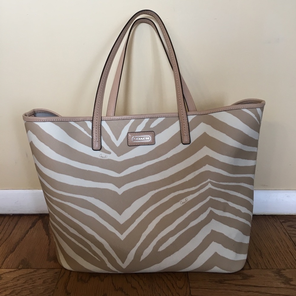 Coach zebra tote