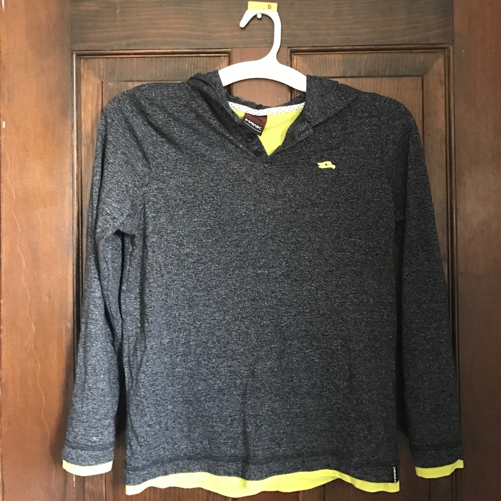 Grey hooded long sleeve t