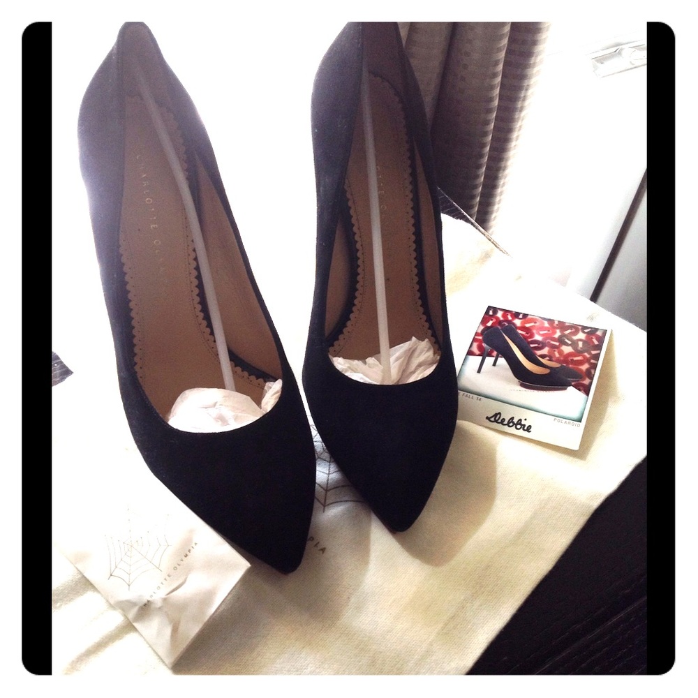 Black suede heels *** Charlotte Olympia