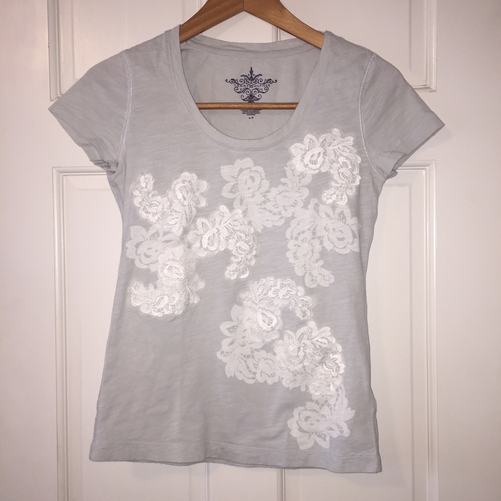 Tommy Hilfiger lace detail tshirt small