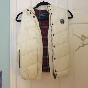 White puffer vest