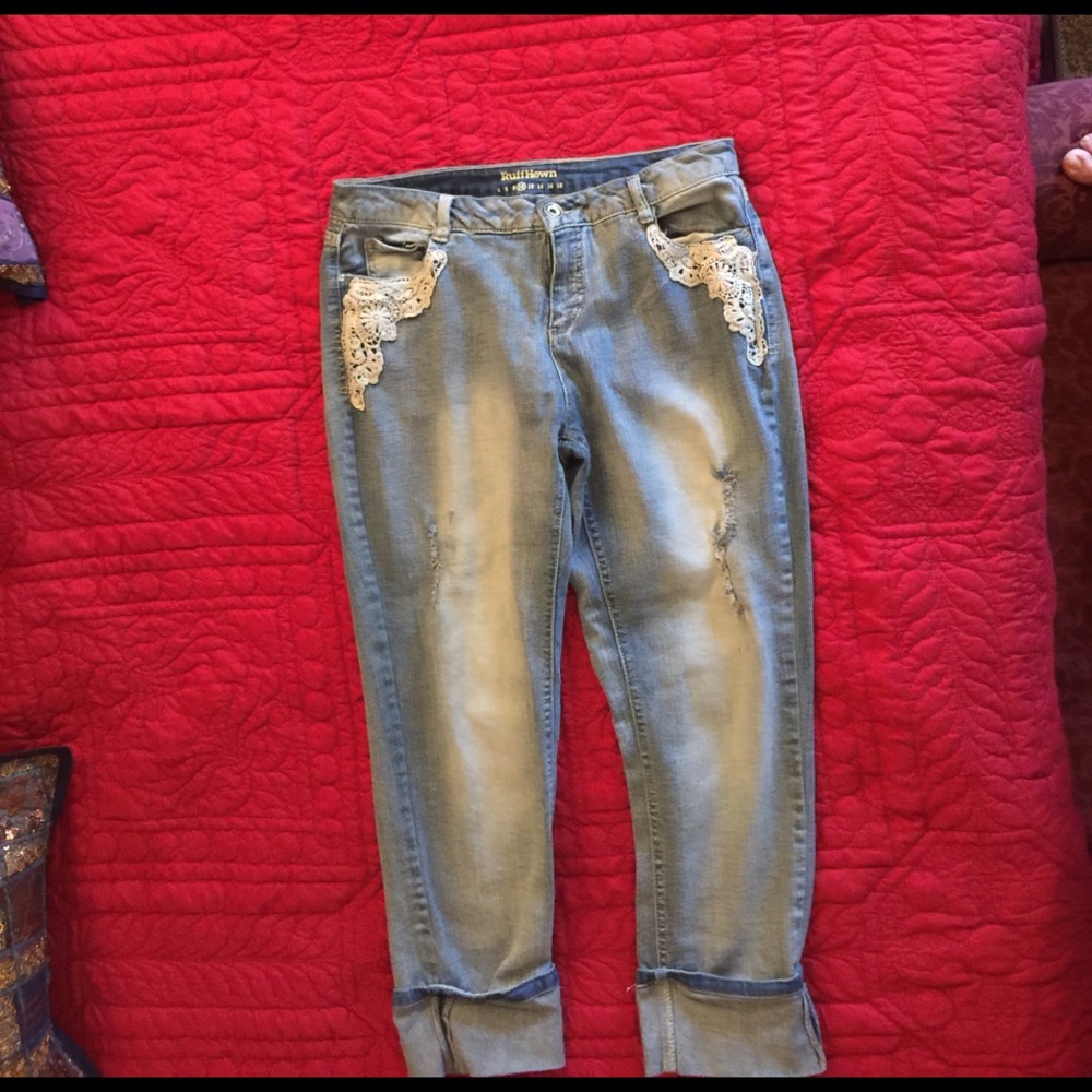 Ruff Hewn Cuffed Leg Jeans Sz 10