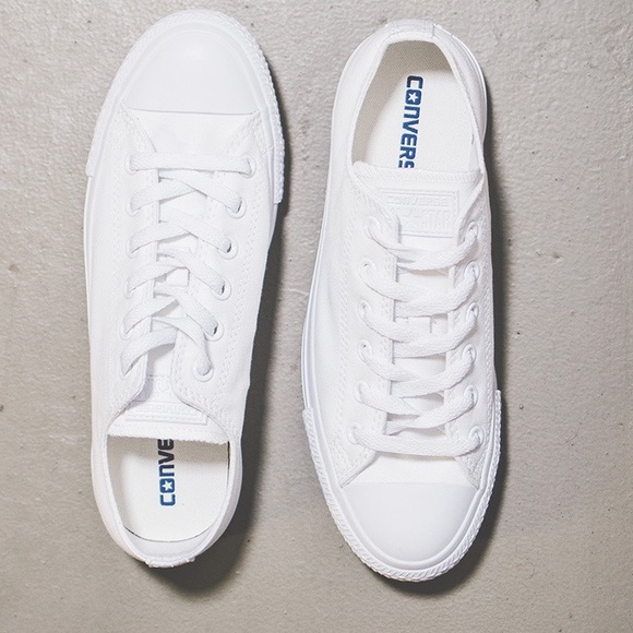 FLASH SALE CONVERSE ALL WHITE WOMENS SIZE 8 LOW - Picture 4 of 4