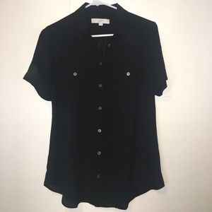 Black LOFT utility blouse.