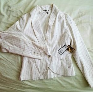 Volcom NWT White Pinstriped Blazer
