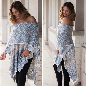 Off-The-Shoulder Poncho Top