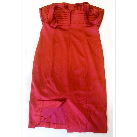 Calvin Klein Red shiny bodycon cocktail dress - Picture 4 of 4