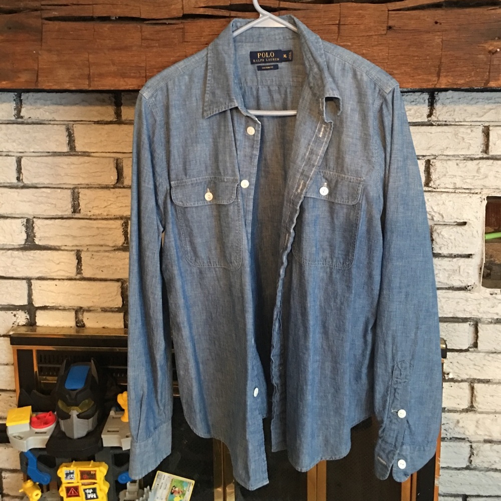 Denim button down