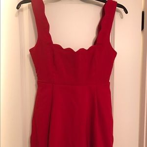 Scallop detail dress