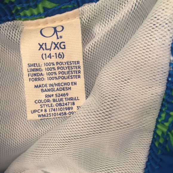 Boys OP Swim Suit Trunks NEW Blue XL 14/16 - Picture 2 of 5