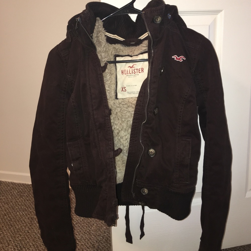 xs brown Hollister jacket