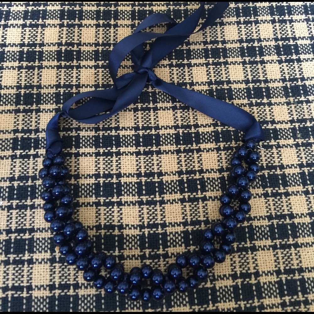 Navy blue pear necklaces