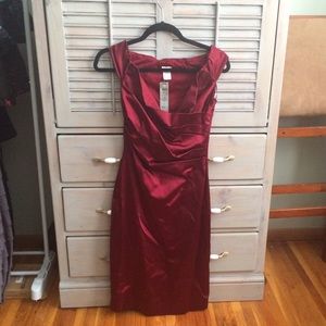 CACHE Off Shoulder Burgundy Dress