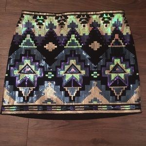 NWOT Express sequin mini skirt (black)