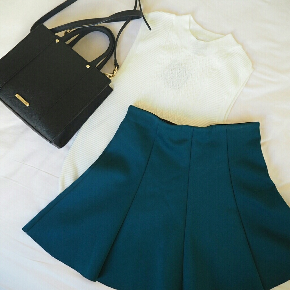 F21 Teal Circle Skirt