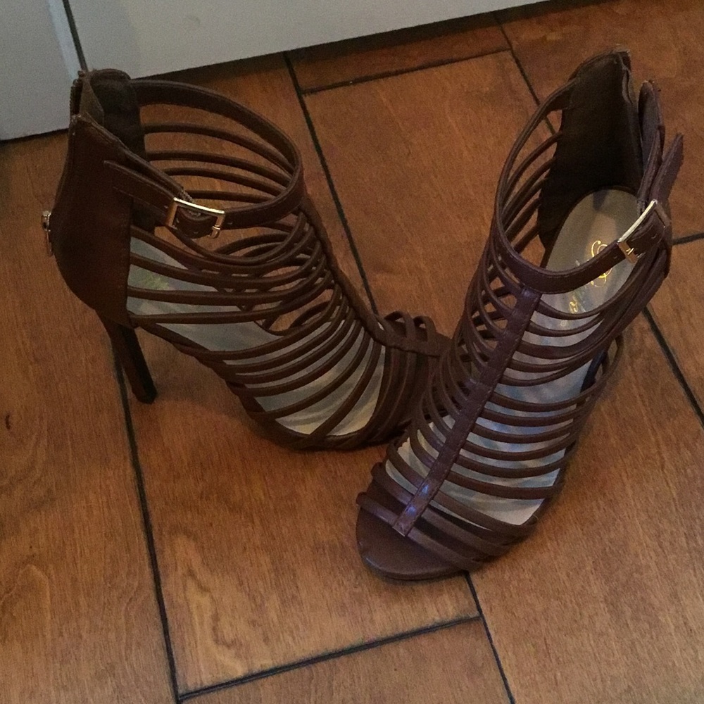 Brown Strappy Heels